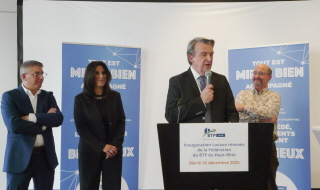 Olivier Salleron, président de la Fédération Française du Bâtiment, inaugure les nouveaux locaux de la Fédération du BTP du Haut-Rhin